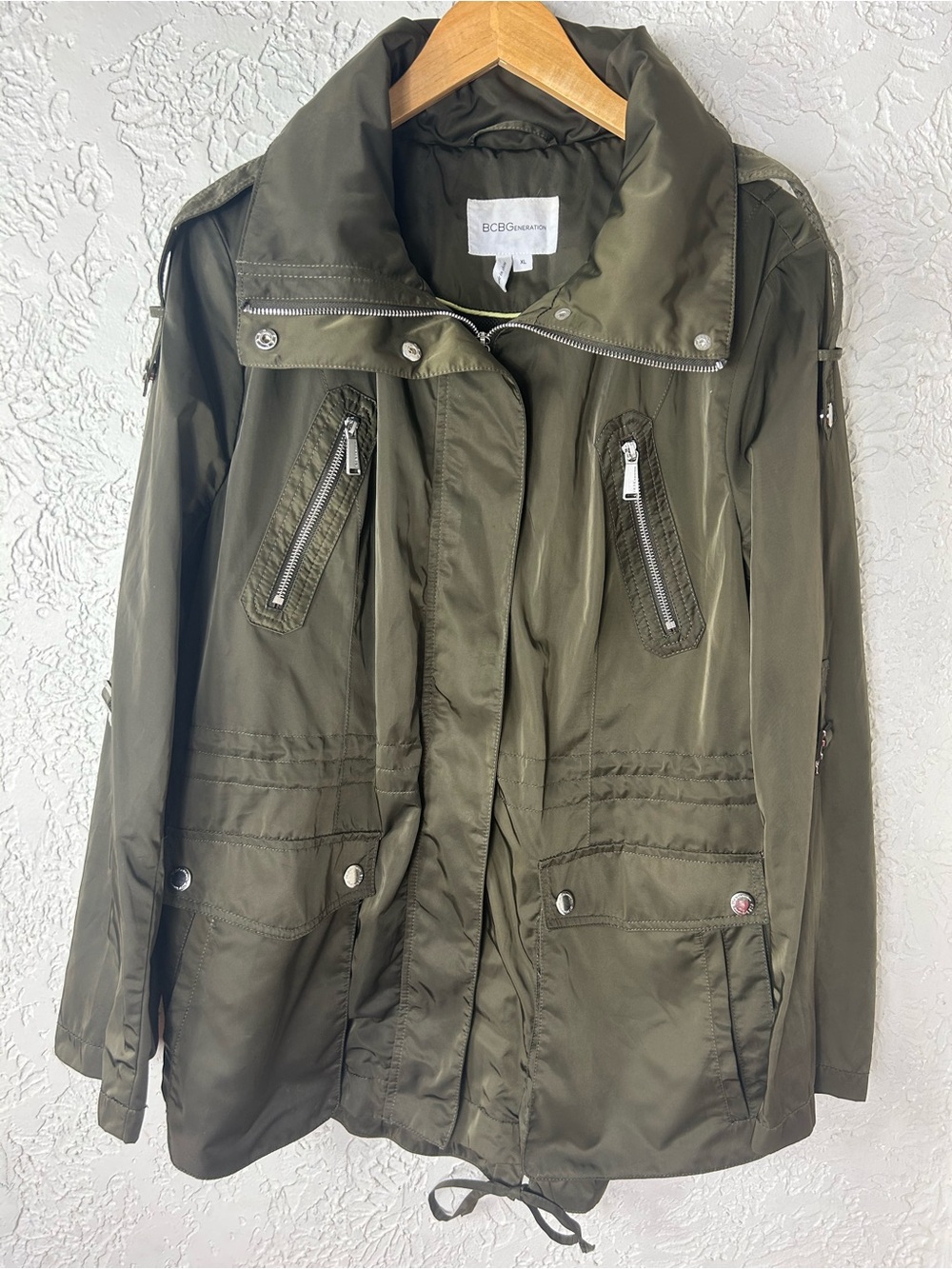 BCBGeneration Utility Olive Green Anorak Parka Jacket Size XL